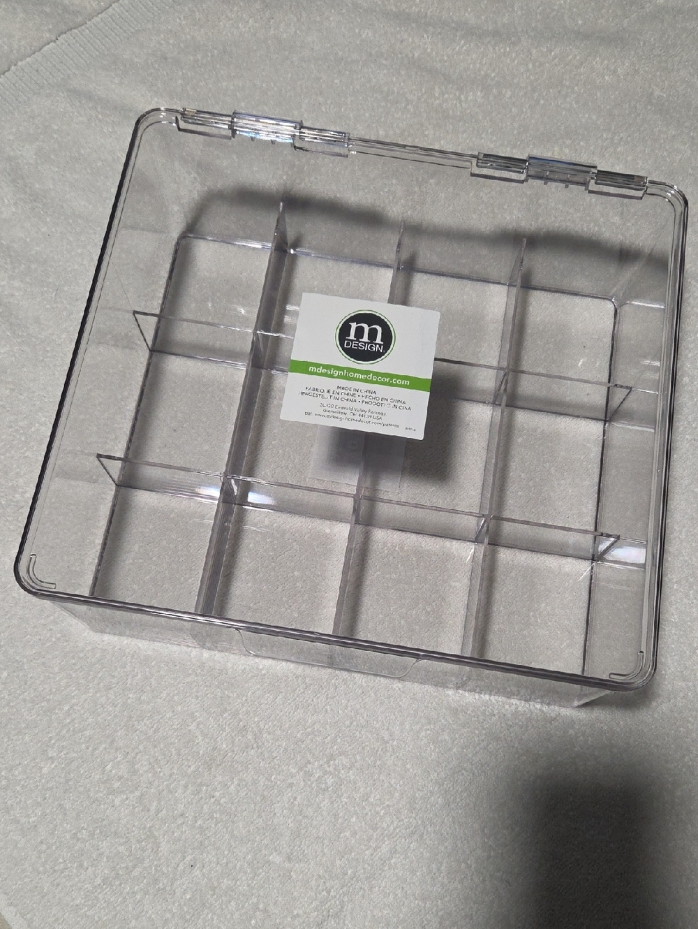 Clear Plastic 12-Compartment Tea Storage Organizer - Transparent